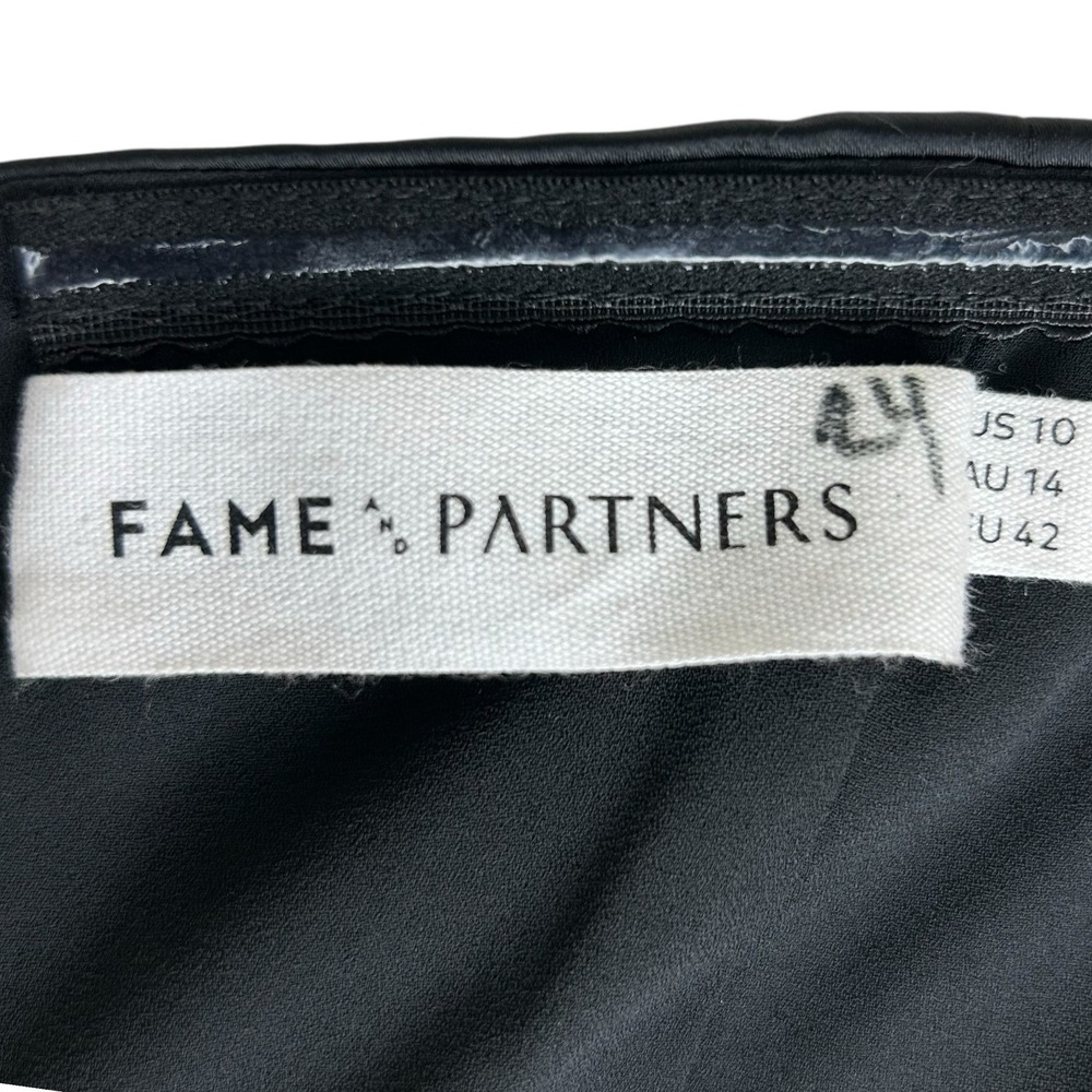 Fame & Partners Cara One-Shoulder Black Mini Dress Size 10 NWT Free People - Picture 7 of 9
